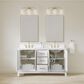 37B Fenwick 60" Double Bathroom Vanity in Bright White with Glossy White Composite Stone Top and Backsplash, , large