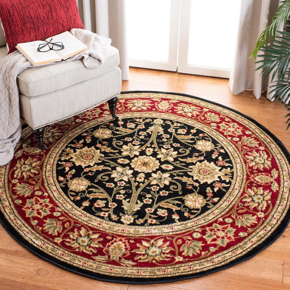 Safavieh Lyndhurst 5&#39;3&quot; Round Black and Red Area Rug, , large