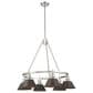 Golden Lighting Orwell 6-Light Chandelier with Rubbed Bronze Shade in Pewter, , large