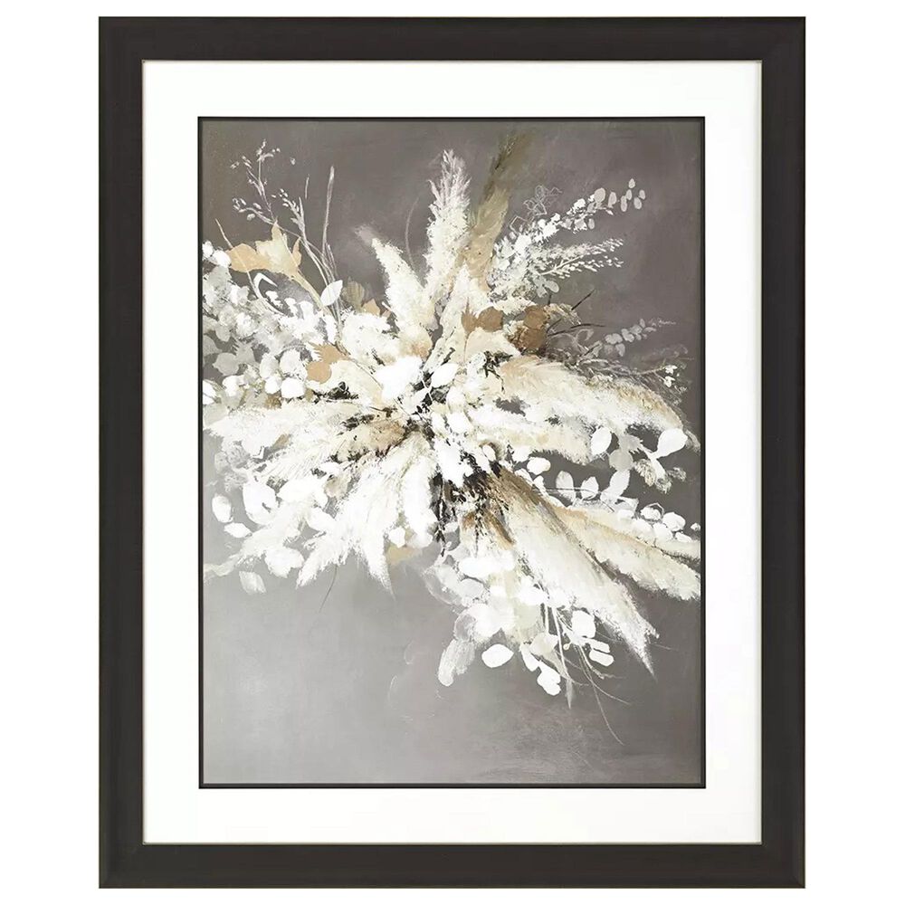 Paragon Light Leaves I 52" x 42" Framed Art in Ivory and Gray, , large