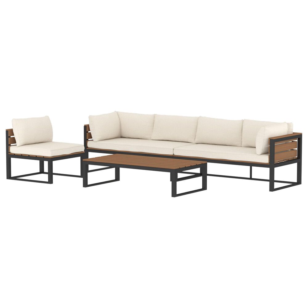 Walker Edison 4Piece Patio Sectional Set in Natural Shop NFM
