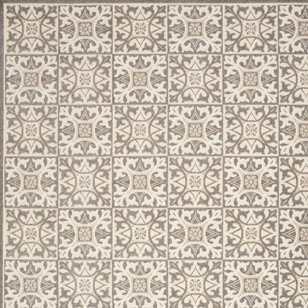 Nourison Aloha Damask 2&#39;8&quot; x 4&#39; Ivory and Grey Indoor/Outdoor Area Rug, , large