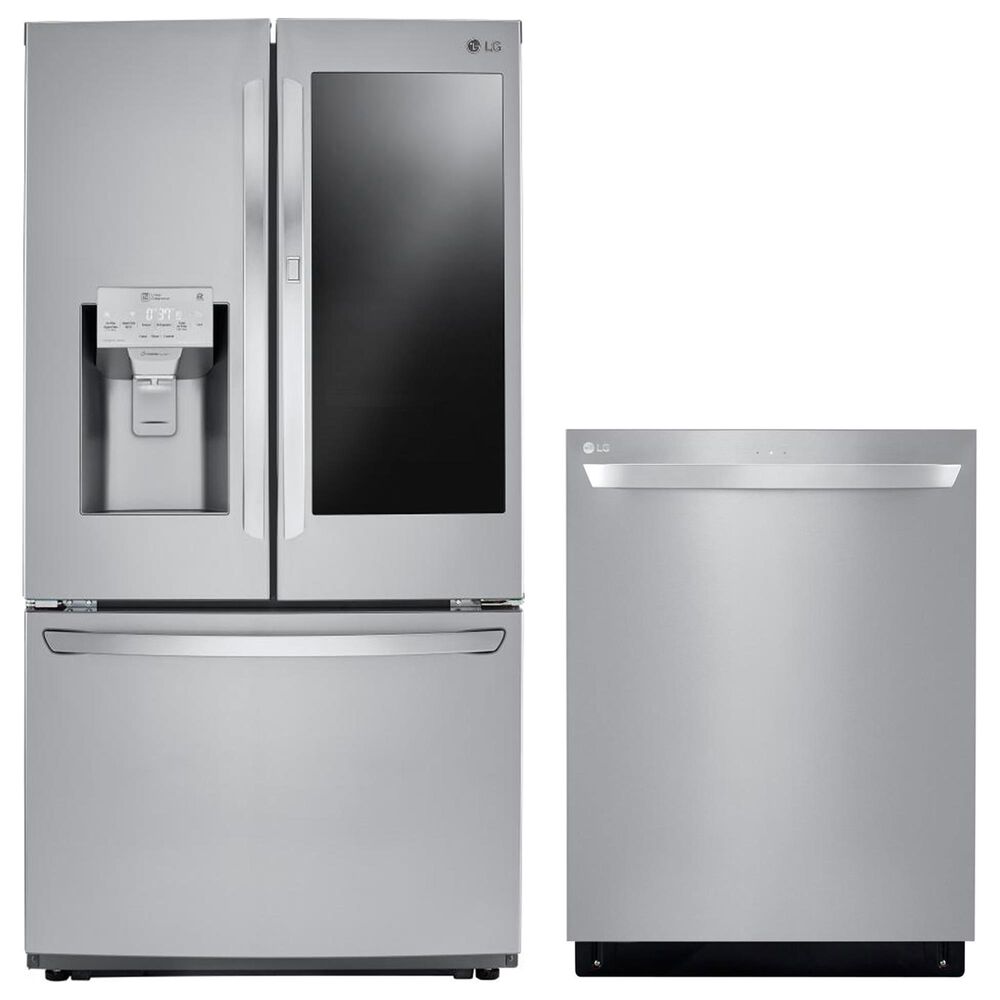 LG 26 Cu. Ft. French Door Refrigerator and Top Control Dishwasher with QuadWash in Stainless Steel, , large