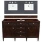 James Martin Vanities Brittany 60" Double Bathroom Vanity in Burnished Mahogany with 3 cm Charcoal Soapstone Quartz Top, , large