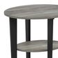 HOMLUX Oval End Table in French Oak and Black, , large