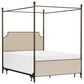 Richlands Furniture McArthur Queen Metal and Upholstered Canopy Bed in  Brown and Bronze, , large
