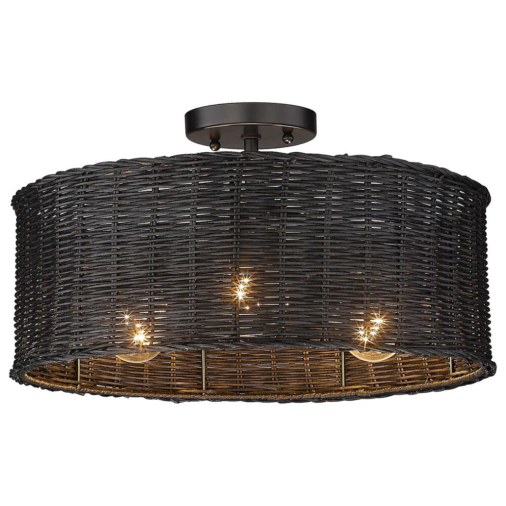 Golden Lighting Erma 3-Light Semi-Flush in Matte Black, , large