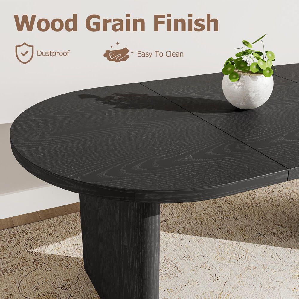 GARVEE 71" Oval Dining Table in Black - Table Only, , large