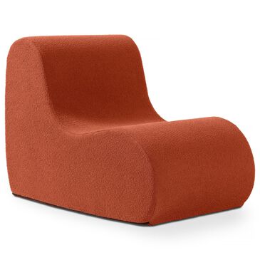 Jaxx Uptown Modern Armless Accent Chair in Boucle Terra Cotta, , large