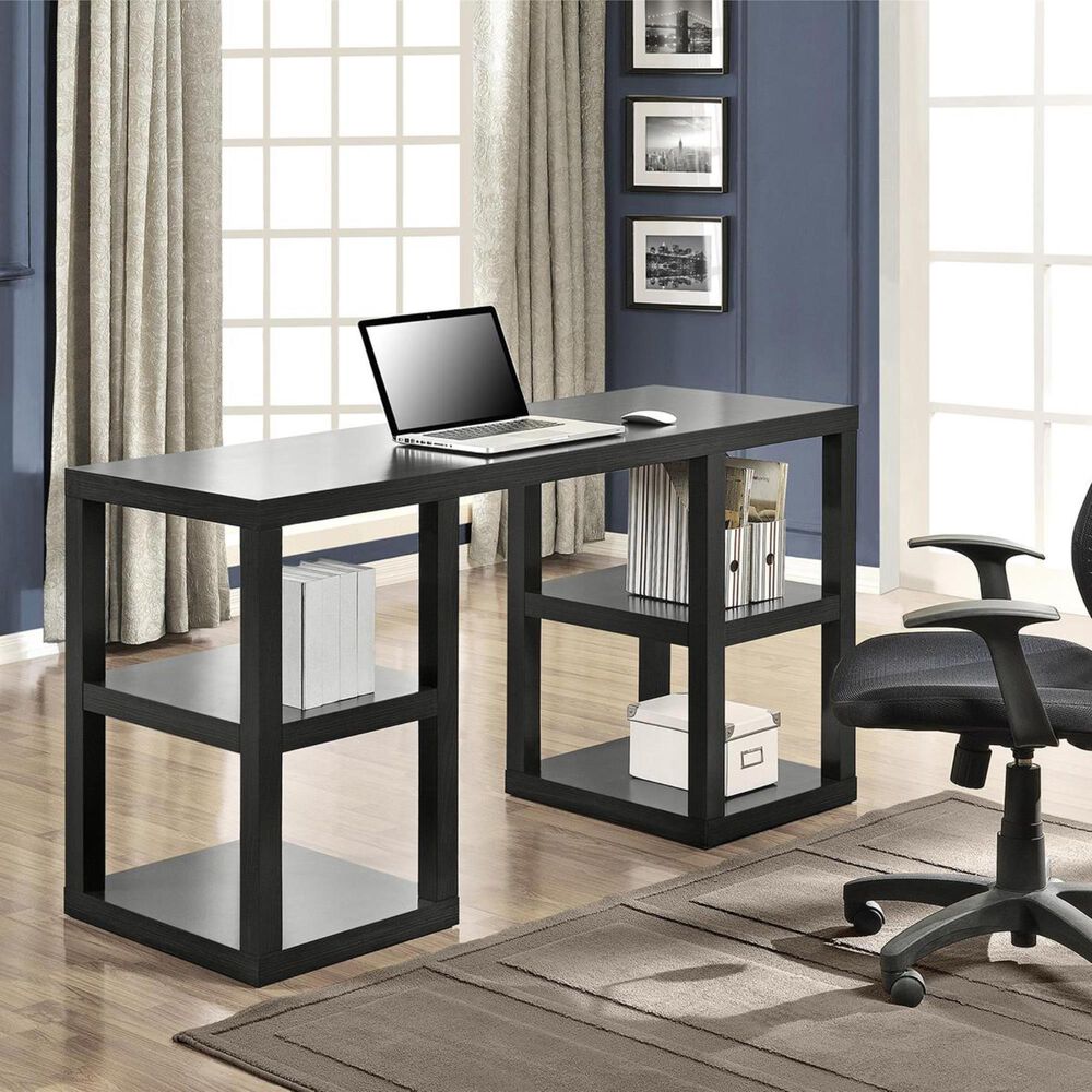 DHP Stanley Deluxe Parsons Computer Desk in Black Oak, , large