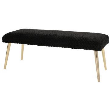 Noble House Capernaum Bench with Black Cushion in Gold, , large