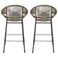 Hearth and Haven Ferrara Outdoor Faux Wicker Barstool in Green (Set of 2), , large