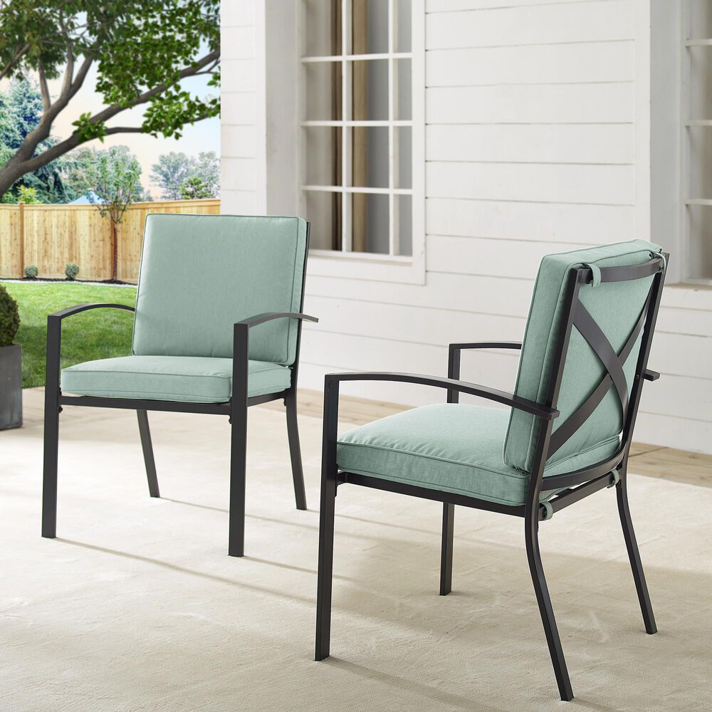 Crosley Furniture Kaplan 2-Piece Patio Chair Set in Mist | NFM