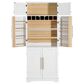 HOMLUX HOMLUX 78.2" Tall Farmhouse Kitchen Pantry Cabinet with 8 Door Shelves, Storage Cabinet with 4 Adjustable Shelves, Hidden Drawer, Wine Rack, Versatile Cupboard for Kitchen, Dining & Bathroom, Retro White, , large