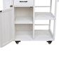 Hearth and Haven Outdoor Kitchen Island Cart with Stainless Steel Top, Towel and Spice Racks in White, , large