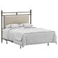 Richlands Furniture Ashley Queen Poster Panel Metal and Upholstered Bed in Brown and Rustic Brown, , large