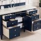James Martin Vanities Brittany 60" Single Bathroom Vanity in Victory Blue with 3 cm Eternal Jasmine Pearl Quartz Top and Rectangle Sink, , large