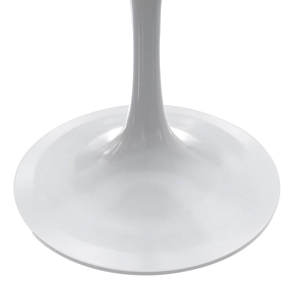 Leisuremod LeisureMod Verve Collection 48 Round Dining Table, White Base with Dark Maple MDF Top, , large