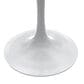 Leisuremod LeisureMod Verve Collection 48 Round Dining Table, White Base with Dark Maple MDF Top, , large