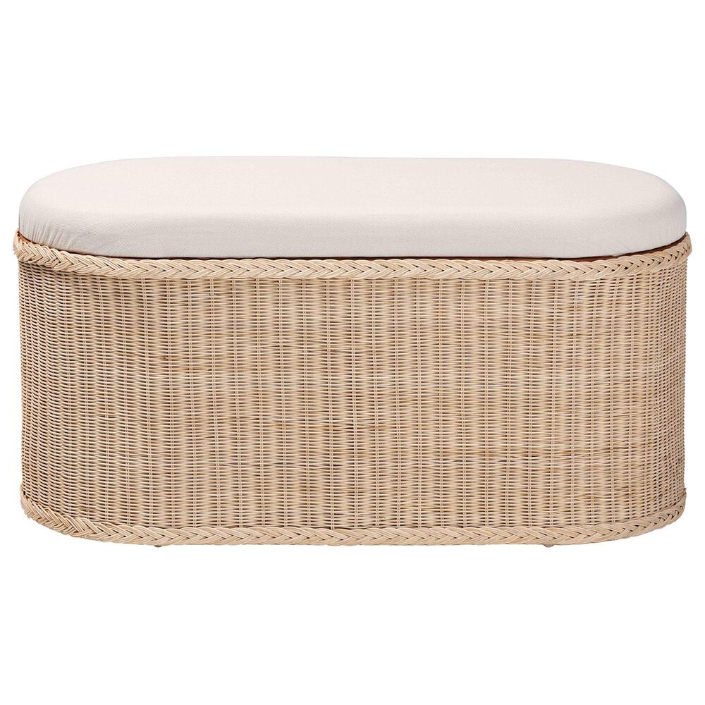 Baxton Studio Barid Oval Storage Bench in Natural, , large