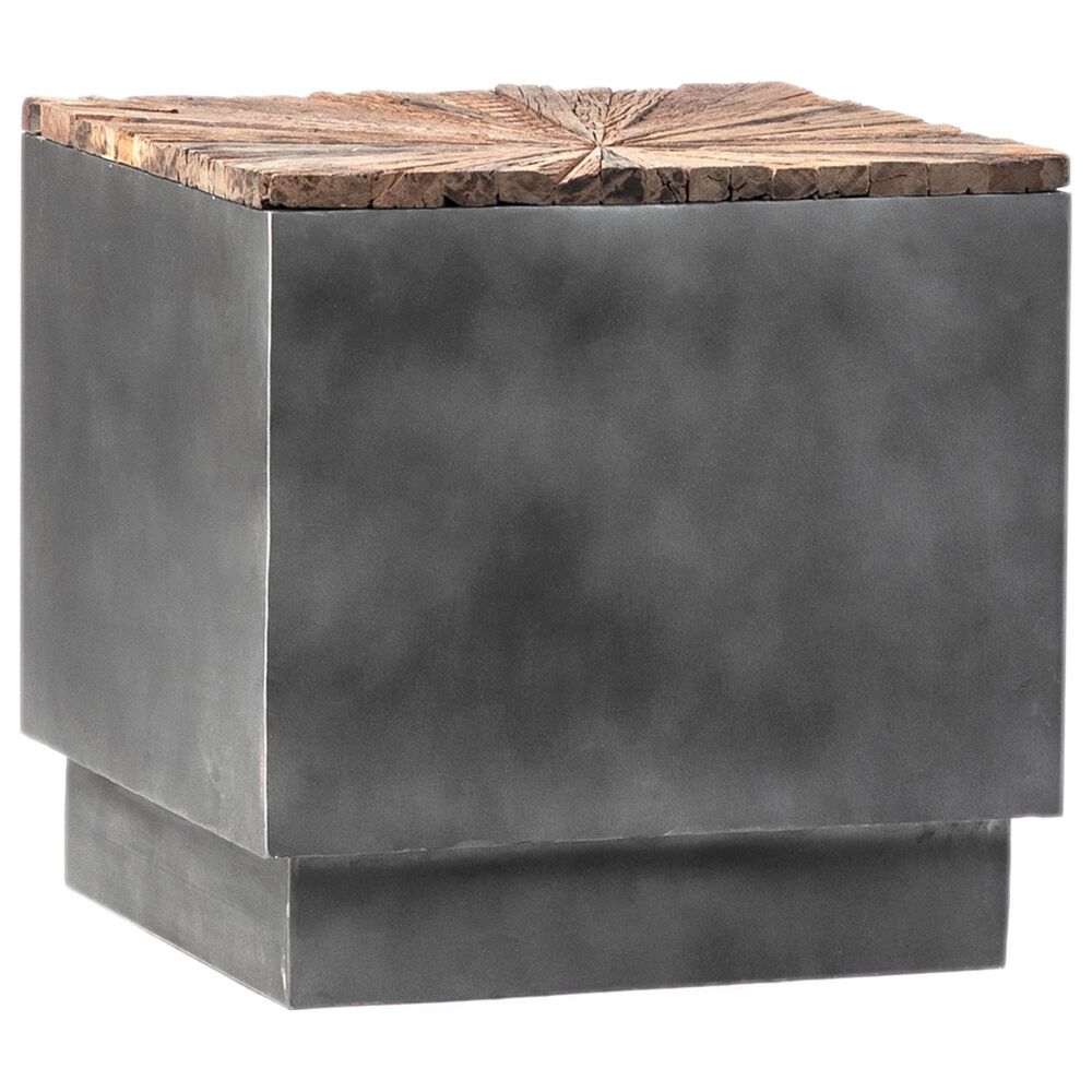 Blue Sun Designs Presley End Table in Natural and Gun Metal, , large