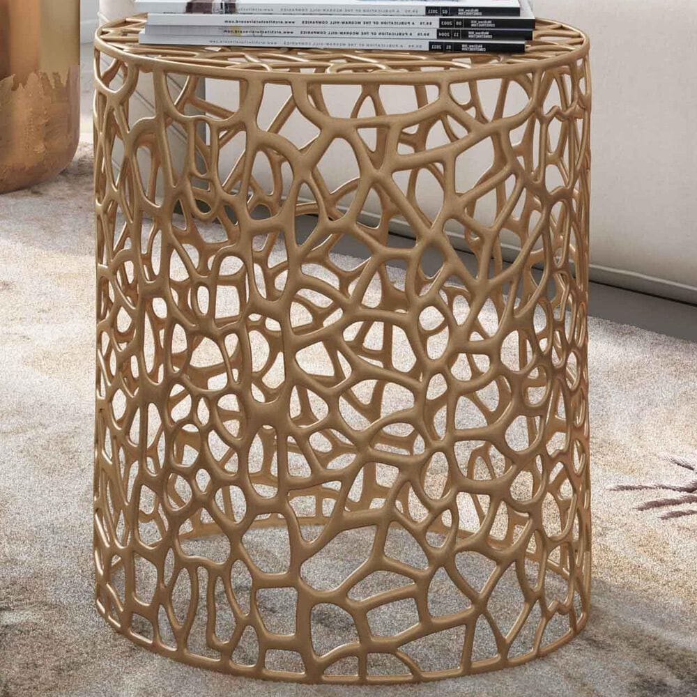 Tov Furniture Sophia Side Table in Gold, , large