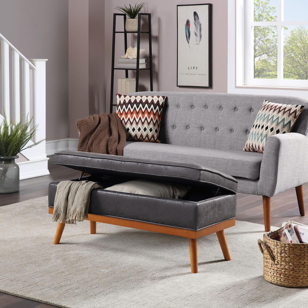 OSP Home Katheryn Storage Bench in Charcoal, , large