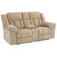 Ashley Tip-Off Power Reclining Loveseat with Adjustable Headrest in Wheat, , large