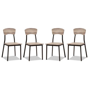 Baxton Studio Marcus Dining Chair in Oak Brown and Black (Set of 4), , large