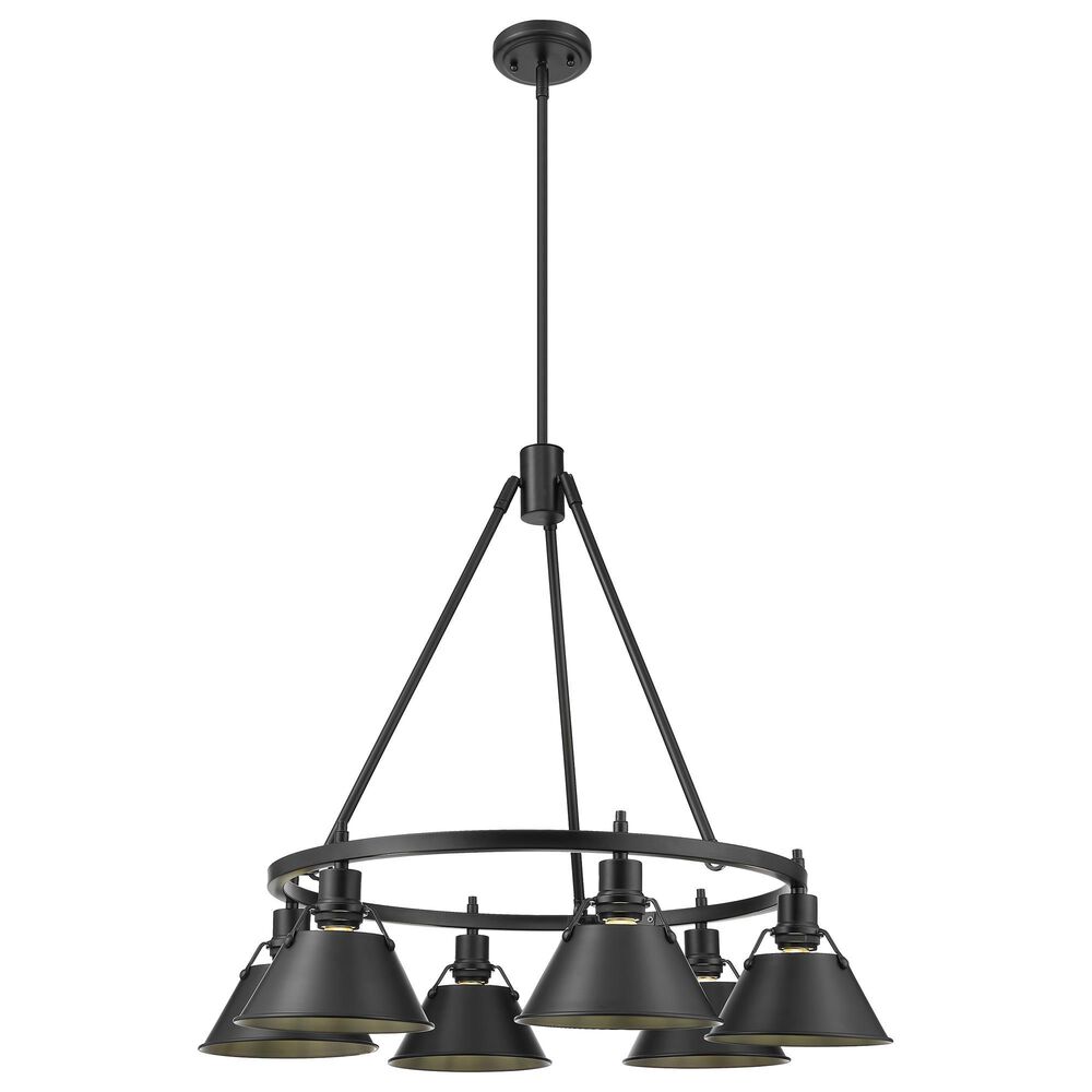 Golden Lighting Orwell 6-Light Chandelier in Matte Black, , large