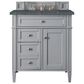 James Martin Vanities Brittany 30" Single Bathroom Vanity in Urban Gray with 3 cm Parisien Bleu Quartz Top and Rectangular Sink, , large