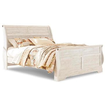 Ashley Willowton King Sleigh Bed in Whitewash, , large