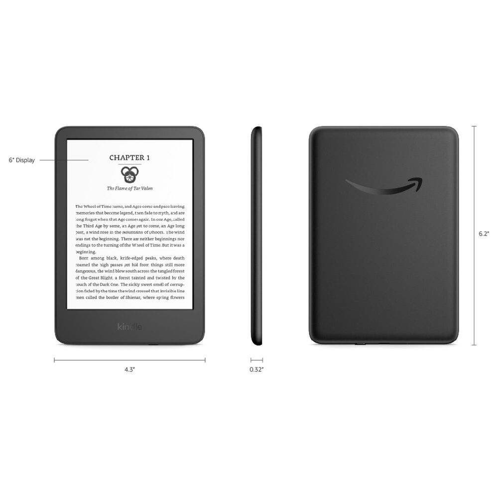 Amazon Kindle E-reader 6&quot; 16GB in Black | Wi-Fi, , large