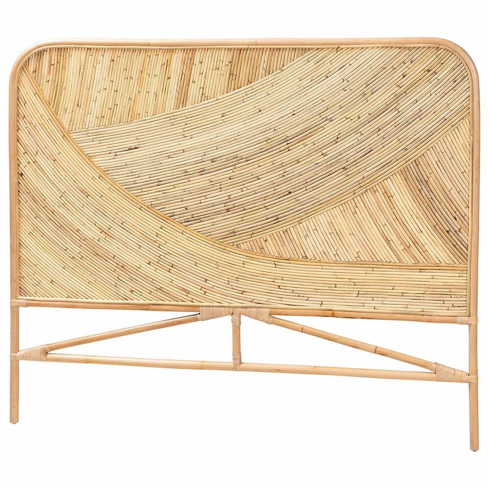 Baxton Studio Delphi Queen Panel Headboard in Natural Brown, , large