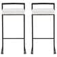 Lumisource Fuji Stackable Barstool with White Velvet Cushion in Black (Set of 2), , large