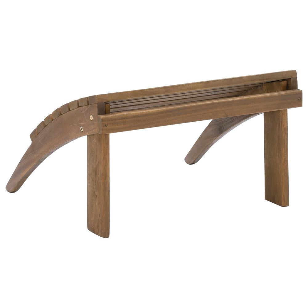 Linon Home Decor Adirondack Patio Ottoman in Acorn, , large