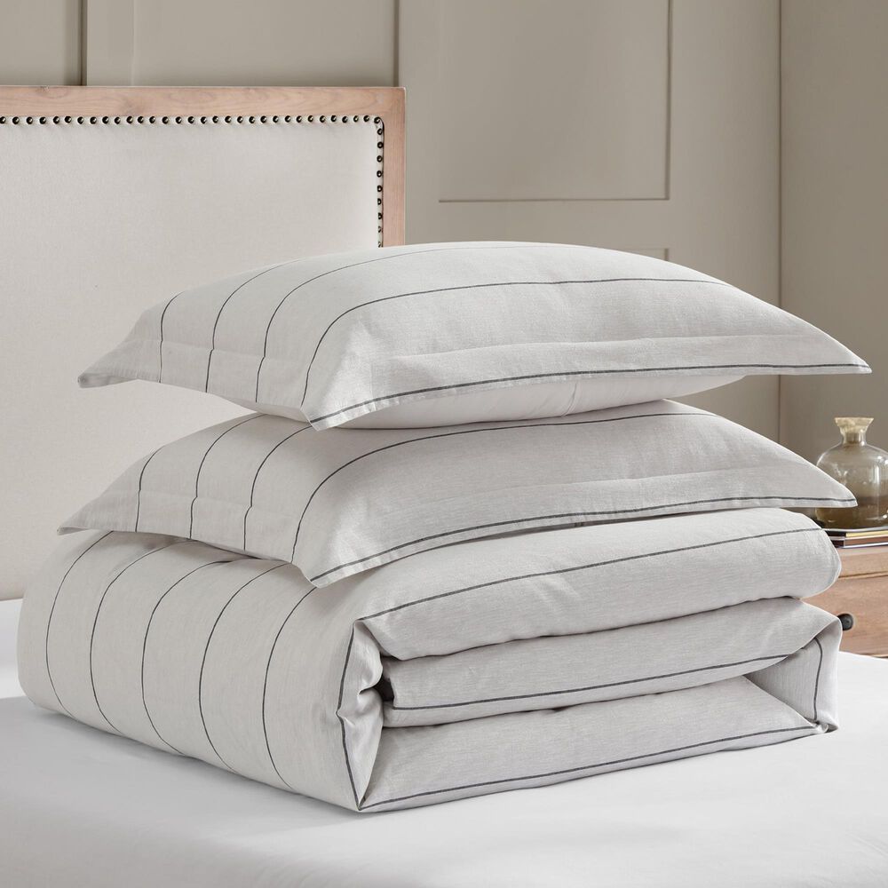 Levtex Leo Stripe 3-Piece King Comforter Set in Black and Cream, , large