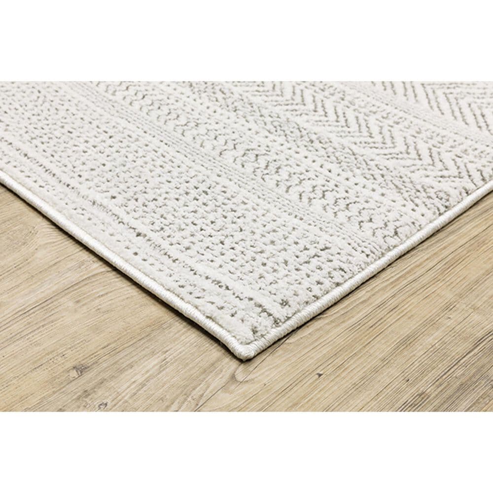 Oriental Weavers Montecito Geo Stripes 7&#39;10&quot; x 10&#39;10&quot; White Area Rug, , large