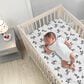 Lambs and Ivy Mickey Mouse Fitted Crib Sheet in White, Black and Grey, , large