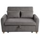 HOMLUX 54" Manual Corduroy Convertible Sleeper Loveseat in Brown, , large