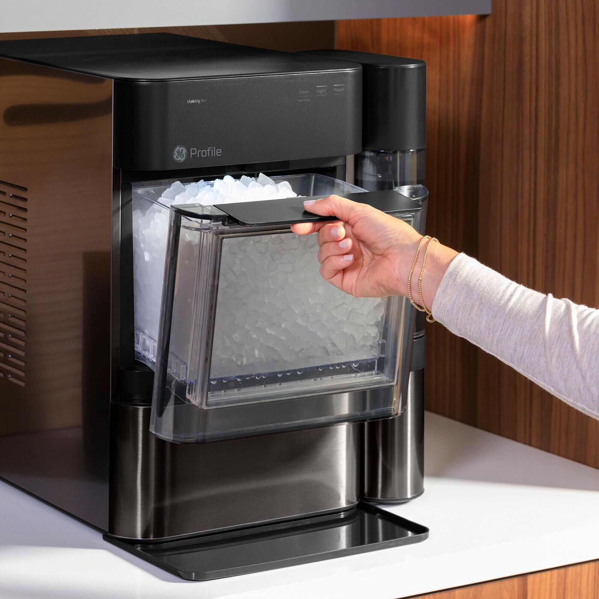 GE Profile Opal 2.0 Nugget Ice Maker in Black Stainless Steel NFM