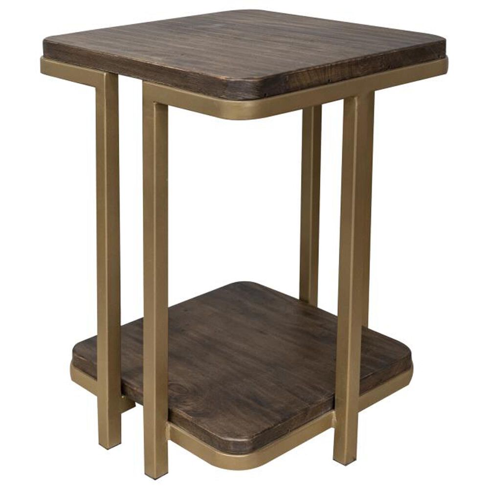 Fallridge Onix Chairside Table in Cocoa Brown and Gold, , large