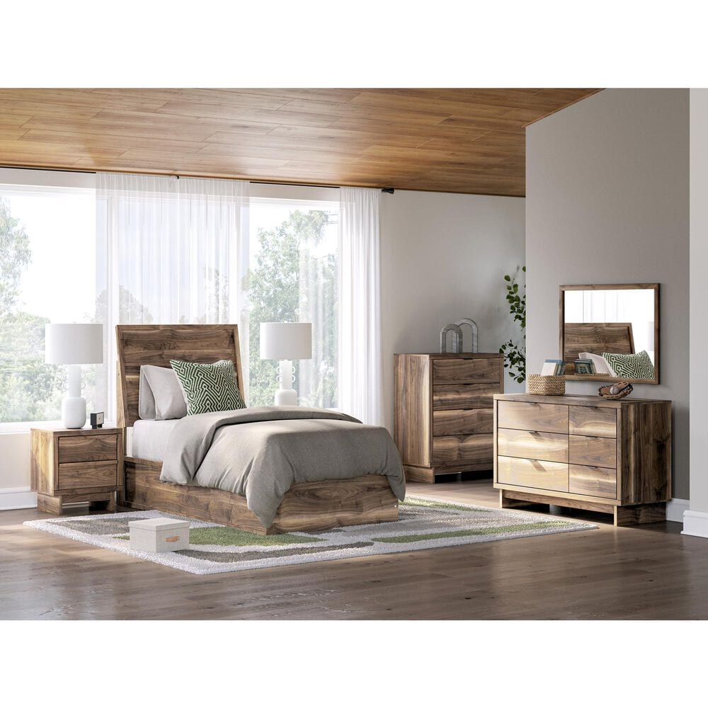 Ashley Chirason Dresser Mirror in Warm Natural Brown, , large