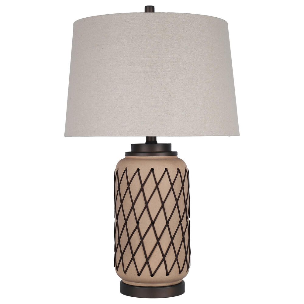Classy Art Wholesalers Diamond Weave Table Lamp in Tera Ceramic and Oil Bronze, , large
