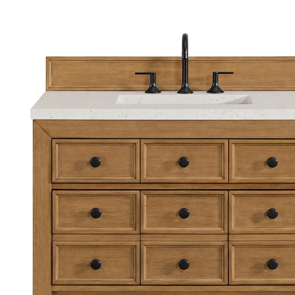 James Martin Malibu 36&quot; Single Bathroom Vanity in Amber Birch with 3 cm Lime Delight Quartz Top and Rectangular Sink, , large