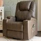 Linon Home Decor Peoria Power Lift Recliner in Mushroom, , large