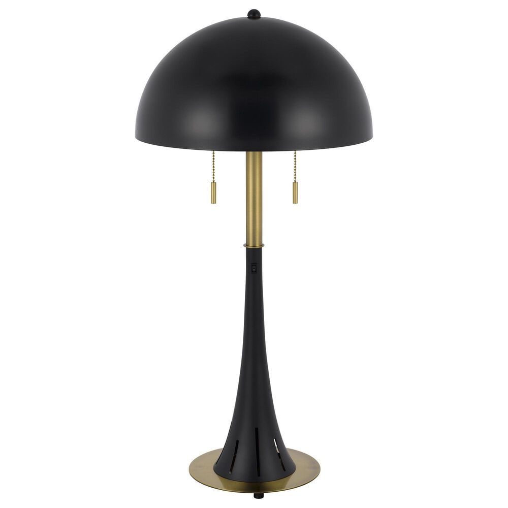 Cal Lighting Orbit Noir Desk Lamp in Dark Bronze and Antique Brass, , large
