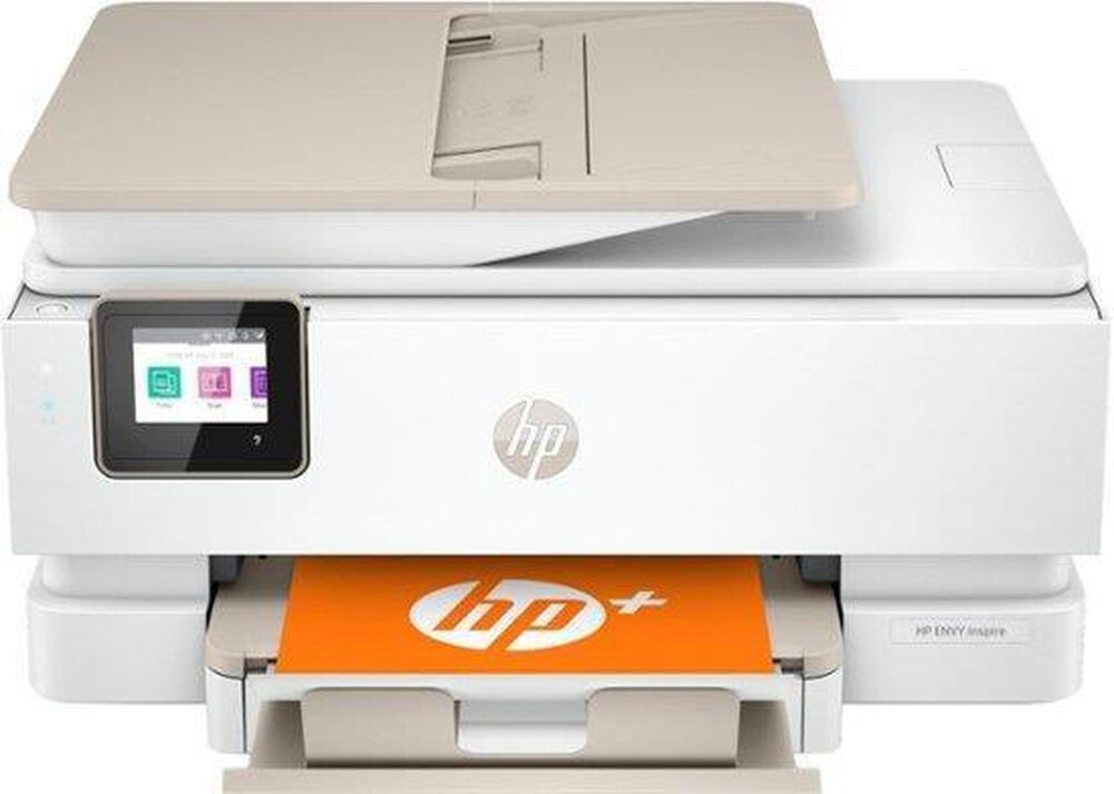 HP ENVY Inspire 7955e Wireless All-In-One Inkjet Printer with 6 of Instant Ink included with HP+ - White & Sandstone | NFM