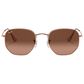 Ray-Ban Hexagonal Flat Sunglasses with Brown Lenses in Polished Copper, , large