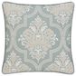 J. Queen New York Tranquility 20" Square Throw Pillow in Aqua, Cream and Gold, , large